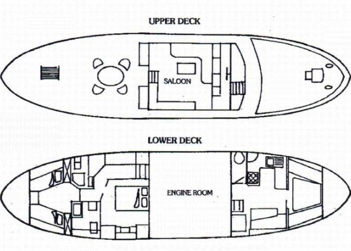 Caramba Classic Yacht For Sale - Deck Plans